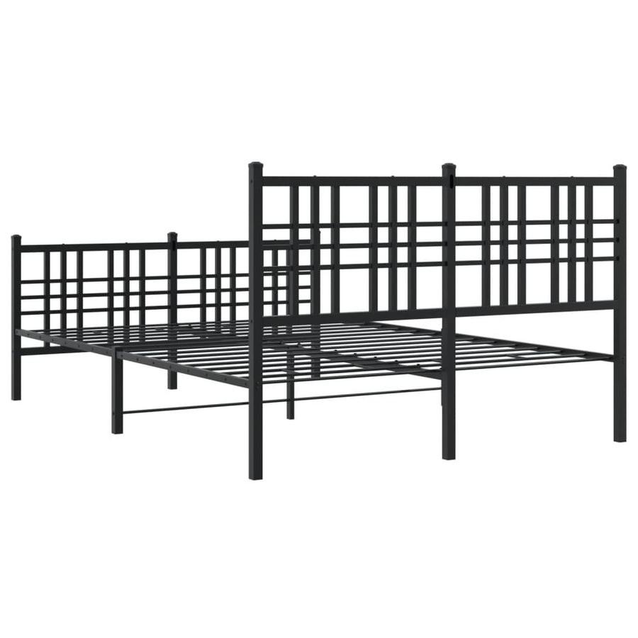 Bedframe met hoofd- en voeteneinde metaal zwart 120x190 cm