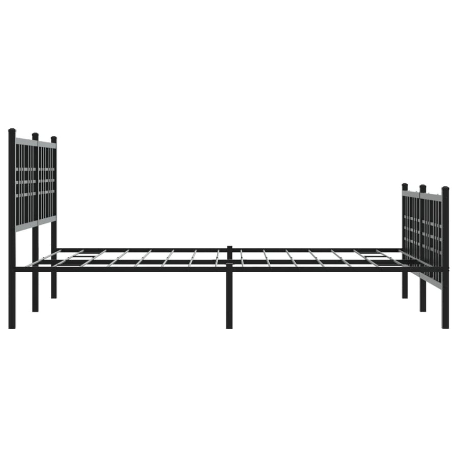 Bedframe met hoofd- en voeteneinde metaal zwart 137x190 cm