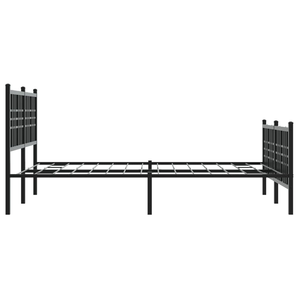 Bedframe met hoofd- en voeteneinde metaal zwart 140x190 cm