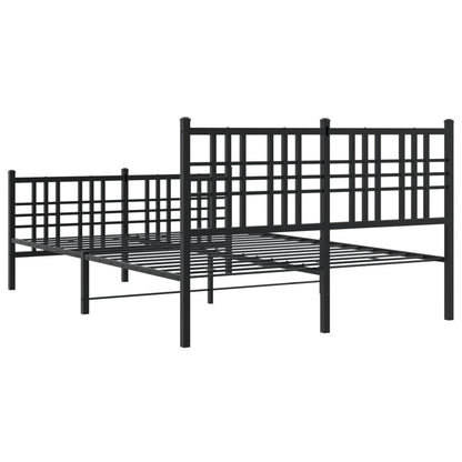 Bedframe met hoofd- en voeteneinde metaal zwart 140x190 cm