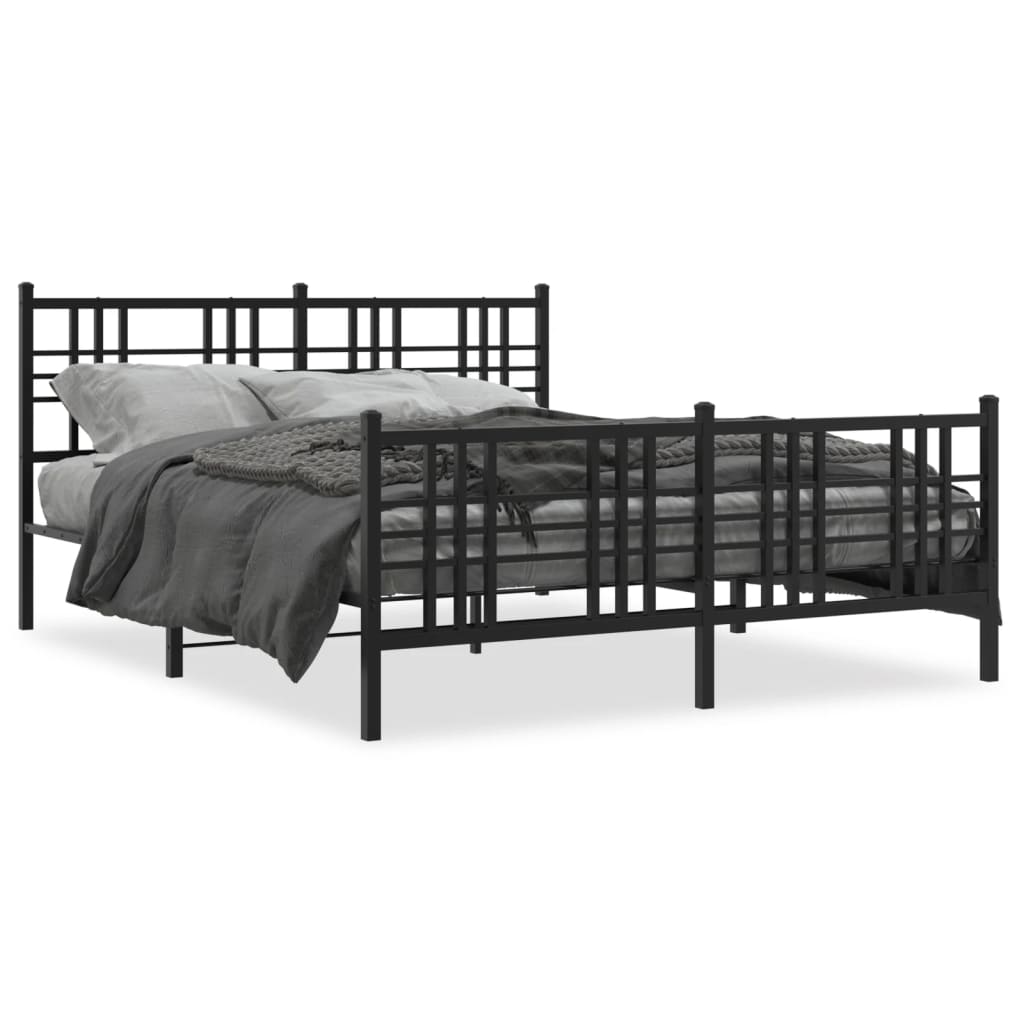 Bedframe Met Hoofd- En Voeteneinde Metaal 150 x 200 cm