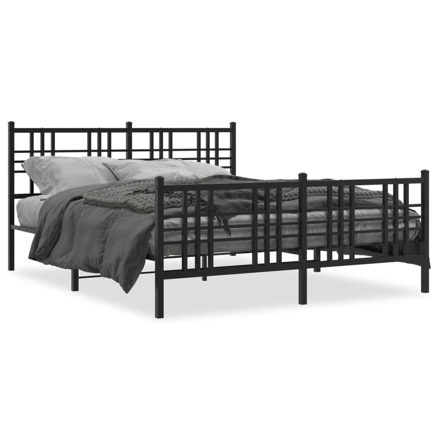 Bedframe Met Hoofd- En Voeteneinde Metaal 150 x 200 cm