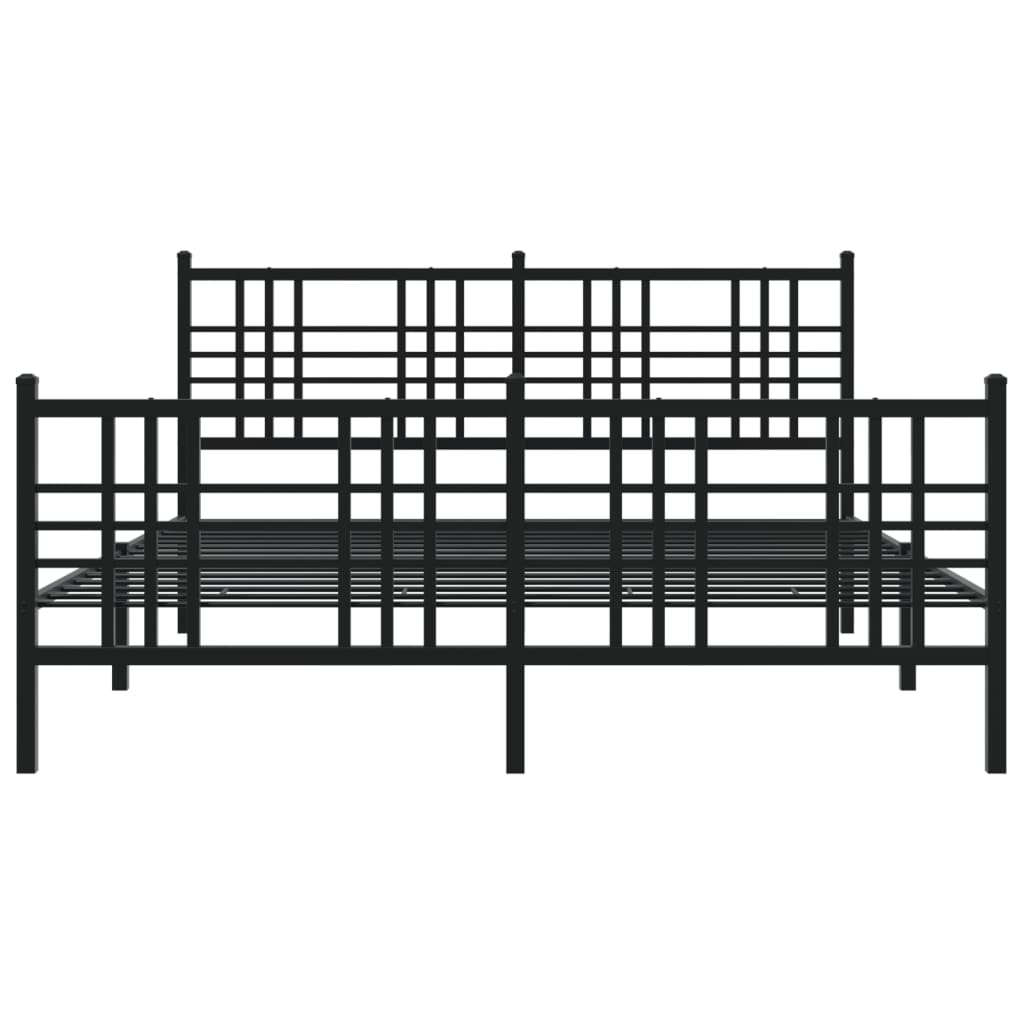 Bedframe Met Hoofd- En Voeteneinde Metaal 150 x 200 cm