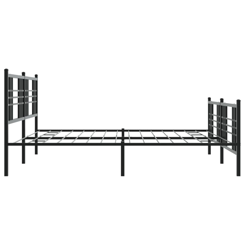 Bedframe met hoofd- en voeteneinde metaal zwart 183x213 cm
