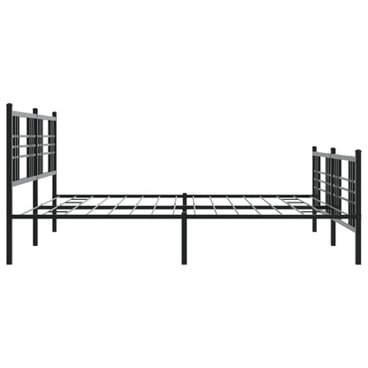 Bedframe met hoofd- en voeteneinde metaal zwart 183x213 cm
