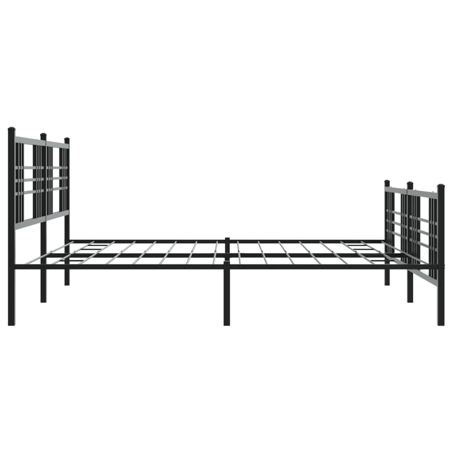 Bedframe met hoofd- en voeteneinde metaal zwart 183x213 cm