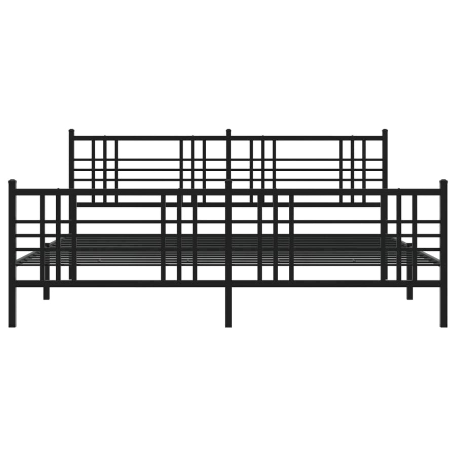 Bedframe met hoofd- en voeteneinde metaal zwart 193x203 cm