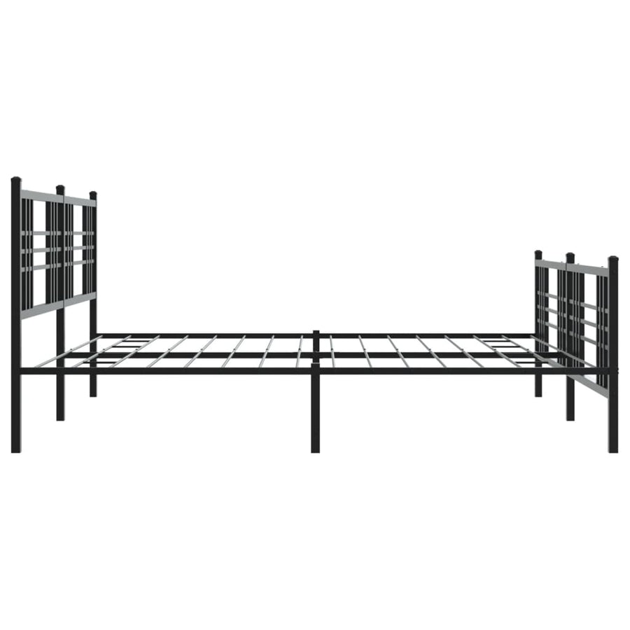 Bedframe met hoofd- en voeteneinde metaal zwart 193x203 cm