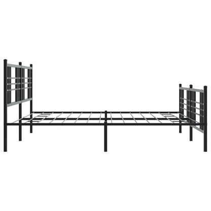 Bedframe met hoofd- en voeteneinde metaal zwart 200x200 cm