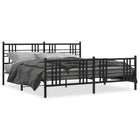 Bedframe met hoofd- en voeteneinde metaal zwart 200x200 cm