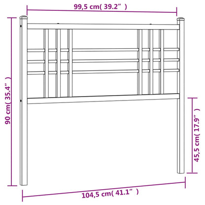 Vervangend hoofdbord 100 cm metaal zwart