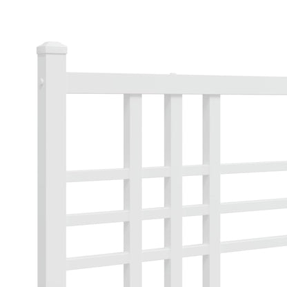 Bedframe met hoofdbord metaal wit 120x200 cm