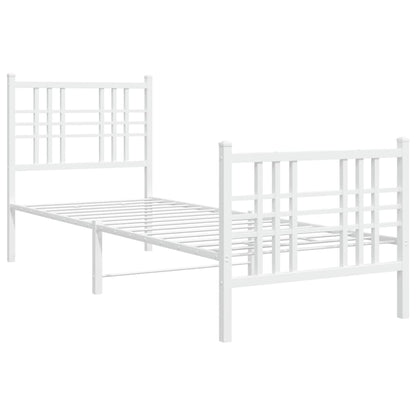Bedframe met hoofd- en voeteneinde metaal wit 80x200 cm