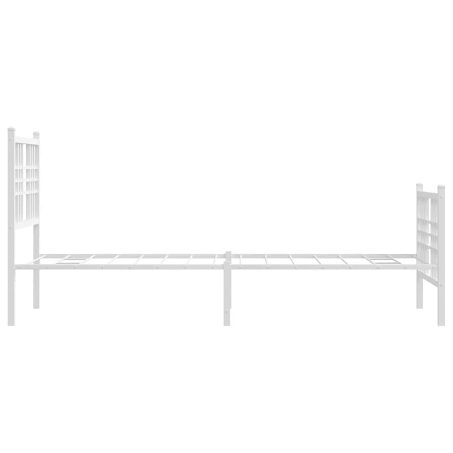 Bedframe met hoofd- en voeteneinde metaal wit 80x200 cm