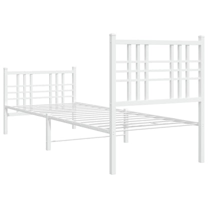 Bedframe met hoofd- en voeteneinde metaal wit 80x200 cm