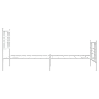 Bedframe Met Hoofd- En Voeteneinde Metaal 90 x 190 cm Wit