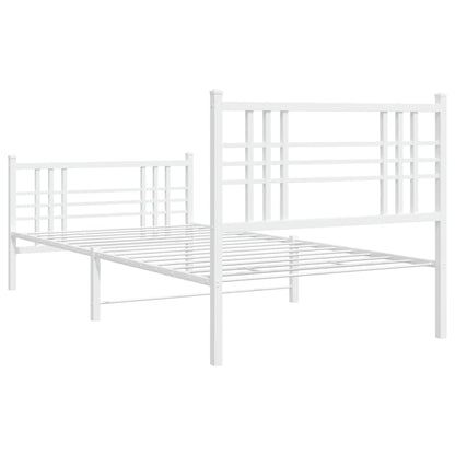 Bedframe Met Hoofd- En Voeteneinde Metaal 90 x 190 cm Wit