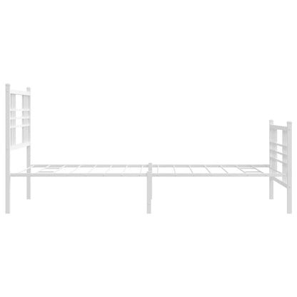 Bedframe met hoofd- en voeteneinde metaal wit 90x200 cm