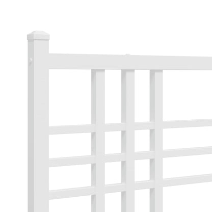 Bedframe met hoofd- en voeteneinde metaal wit 90x200 cm