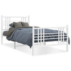 Bedframe met hoofd- en voeteneinde metaal wit 100x190 cm