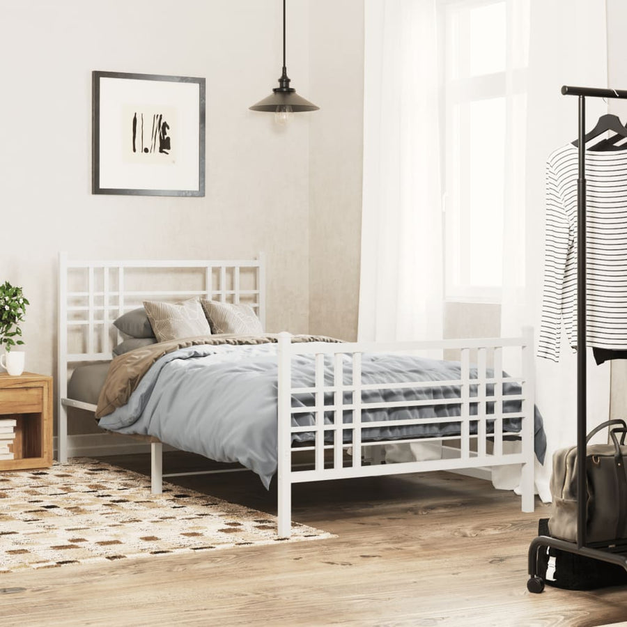 Bedframe Met Hoofd- En Voeteneinde Metaal 100 x 200 cm