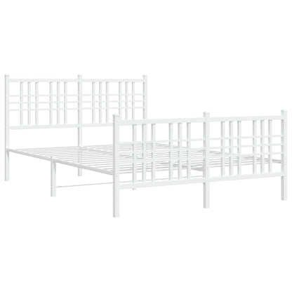 Bedframe met hoofd- en voeteneinde metaal wit 120x200 cm