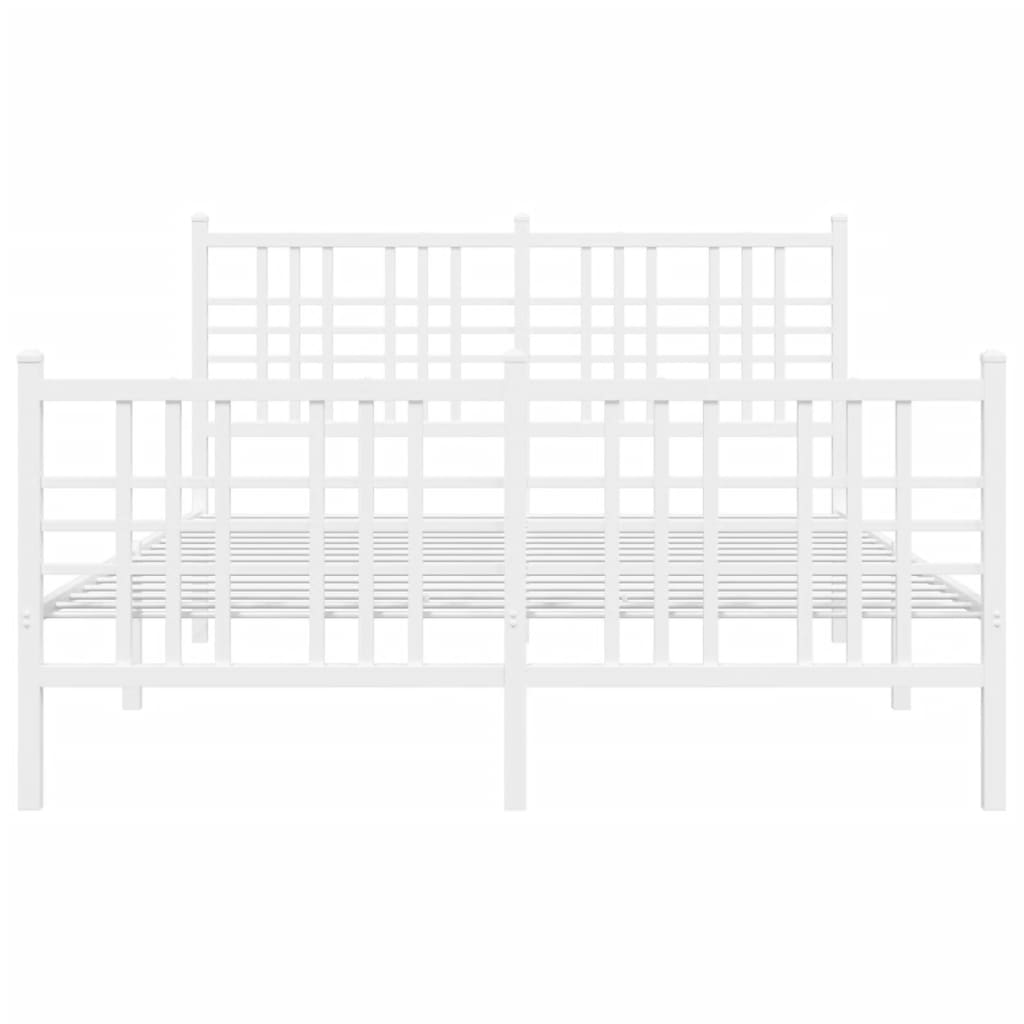 Bedframe met hoofd- en voeteneinde metaal wit 120x200 cm