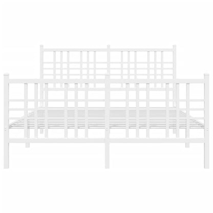 Bedframe met hoofd- en voeteneinde metaal wit 120x200 cm