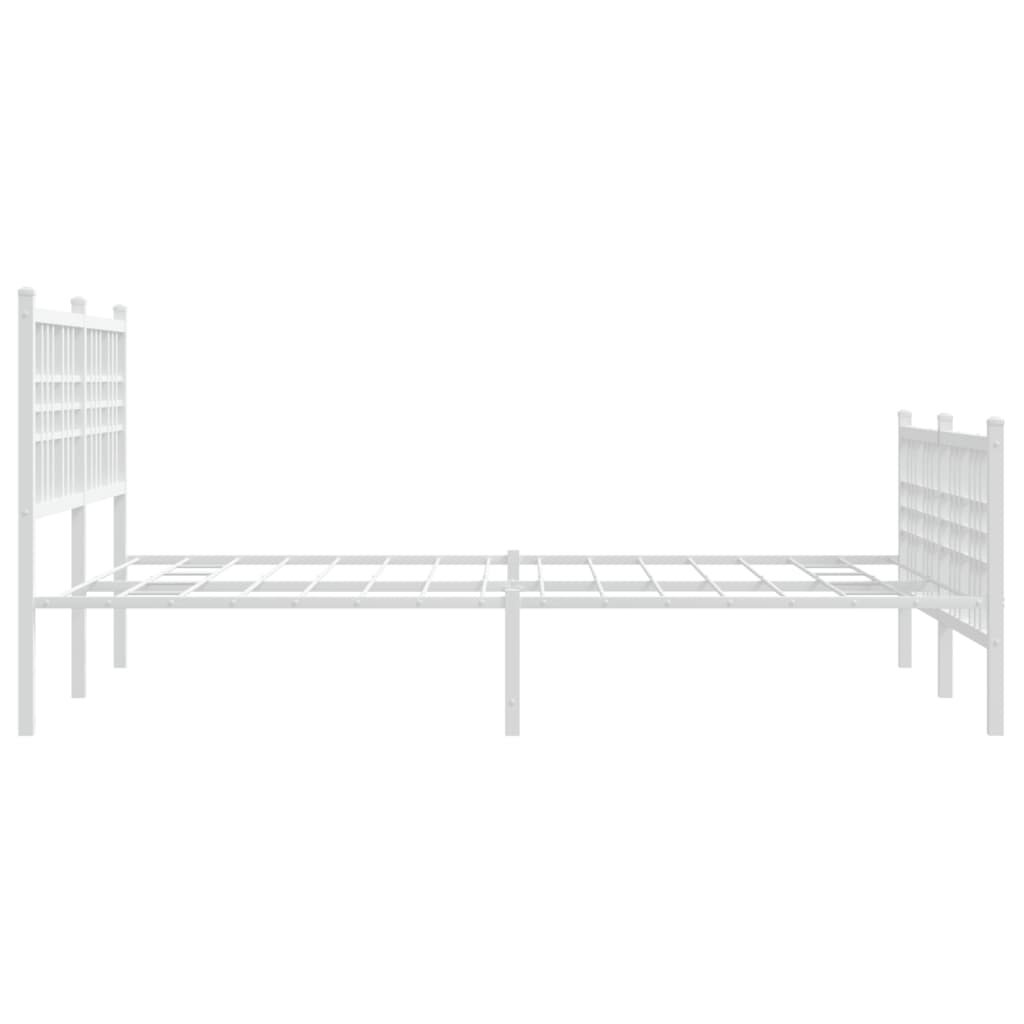 Bedframe met hoofd- en voeteneinde metaal wit 120x200 cm