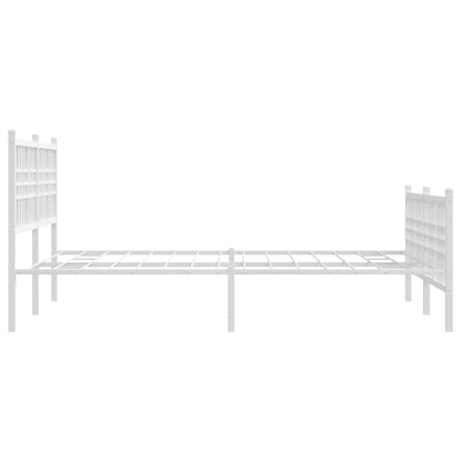 Bedframe met hoofd- en voeteneinde metaal wit 120x200 cm