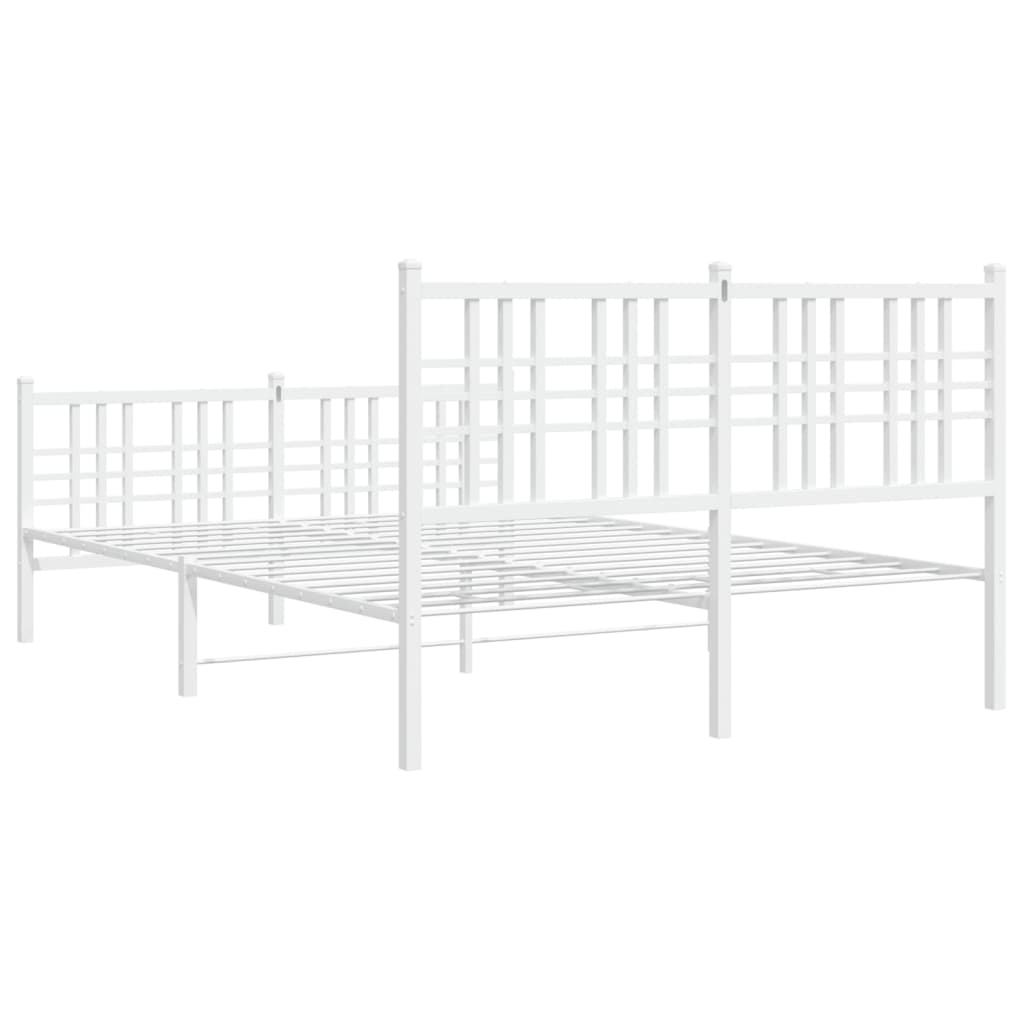 Bedframe met hoofd- en voeteneinde metaal wit 120x200 cm