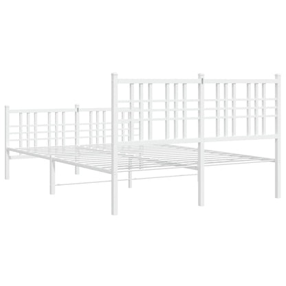 Bedframe met hoofd- en voeteneinde metaal wit 120x200 cm