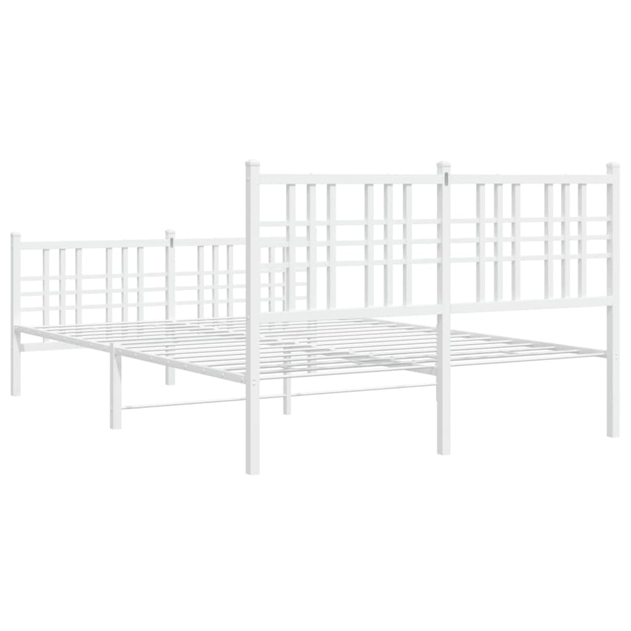 Bedframe met hoofd- en voeteneinde metaal wit 120x200 cm