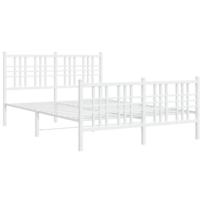 Bedframe met hoofd- en voeteneinde metaal wit 137x190 cm