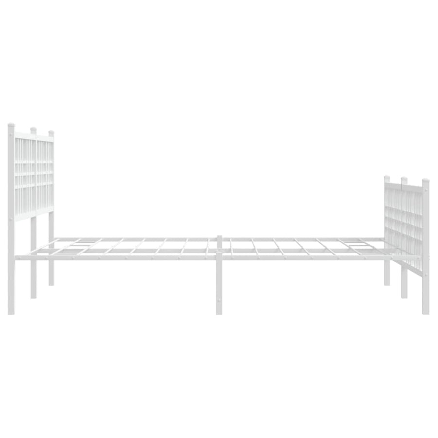 Bedframe met hoofd- en voeteneinde metaal wit 137x190 cm