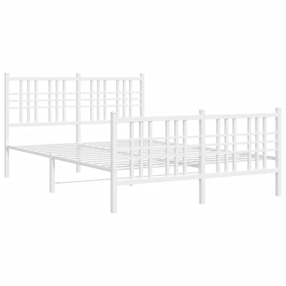 Bedframe met hoofd- en voeteneinde metaal wit 140x190 cm