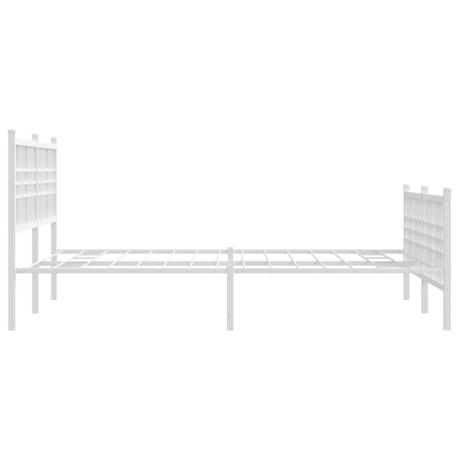 Bedframe met hoofd- en voeteneinde metaal wit 140x190 cm