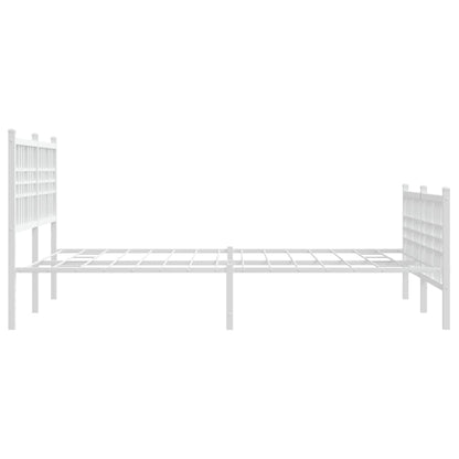 Bedframe met hoofd- en voeteneinde metaal wit 140x200 cm