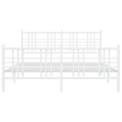 Bedframe met hoofd- en voeteneinde metaal wit 150x200 cm