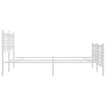 Bedframe met hoofd- en voeteneinde metaal wit 150x200 cm