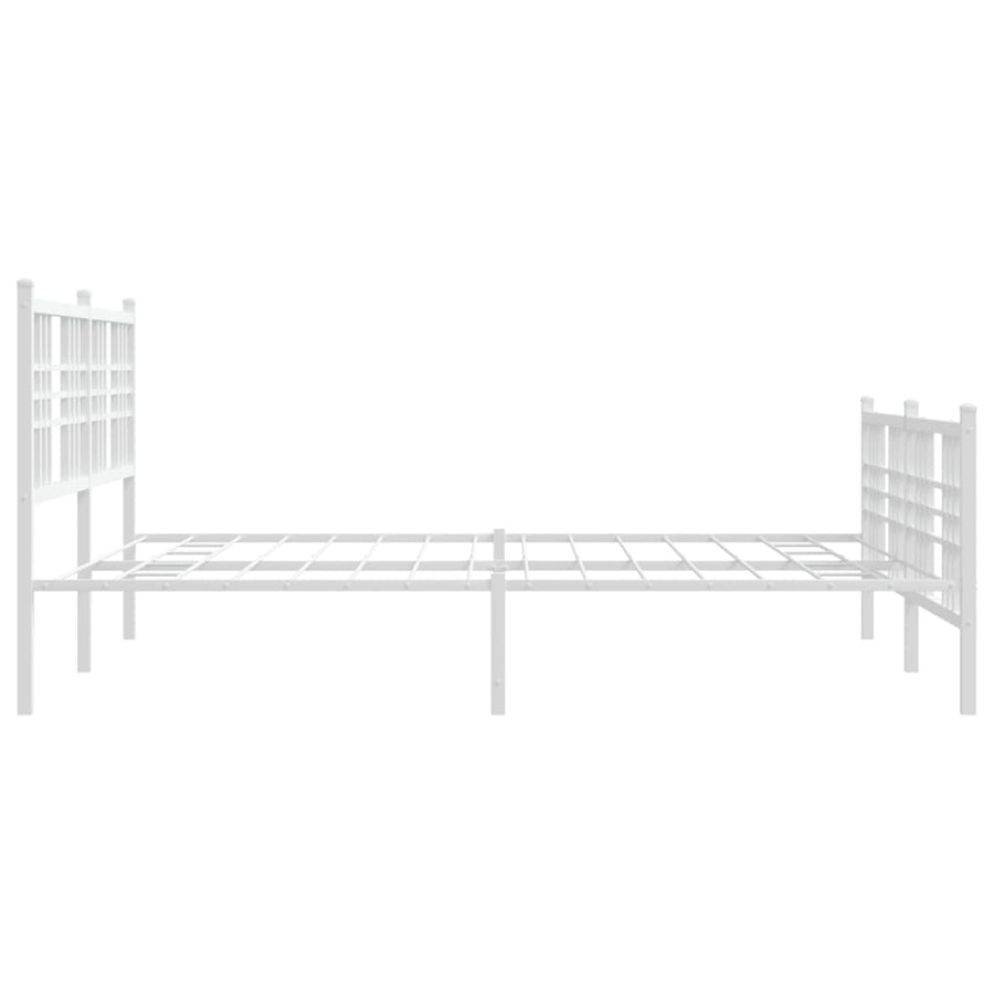 Bedframe met hoofd- en voeteneinde metaal wit 150x200 cm