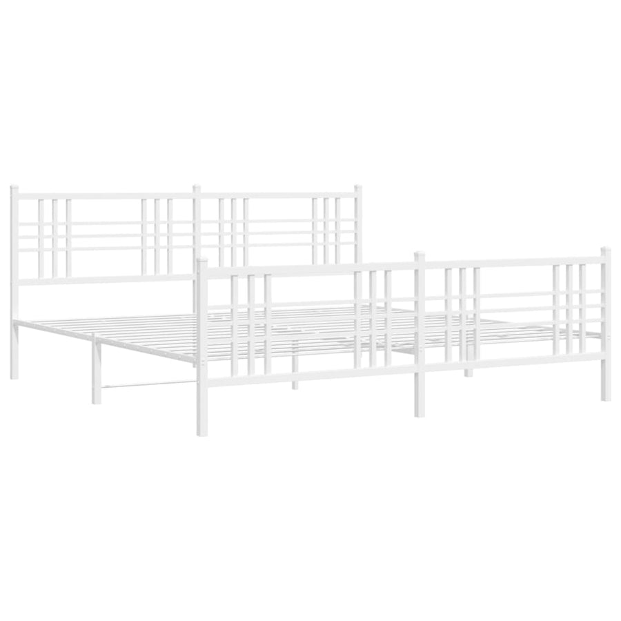 Bedframe met hoofd- en voeteneinde metaal wit 180x200 cm