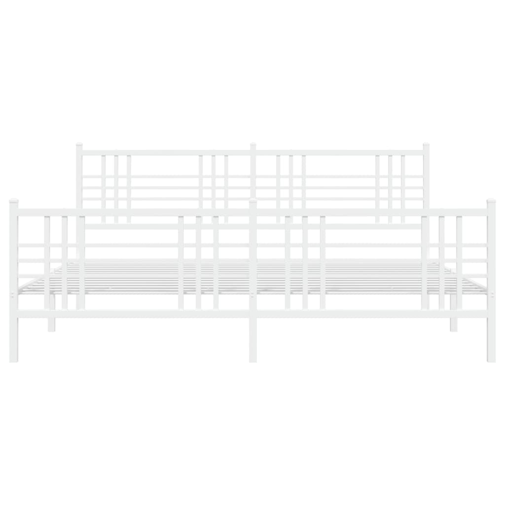 Bedframe met hoofd- en voeteneinde metaal wit 180x200 cm