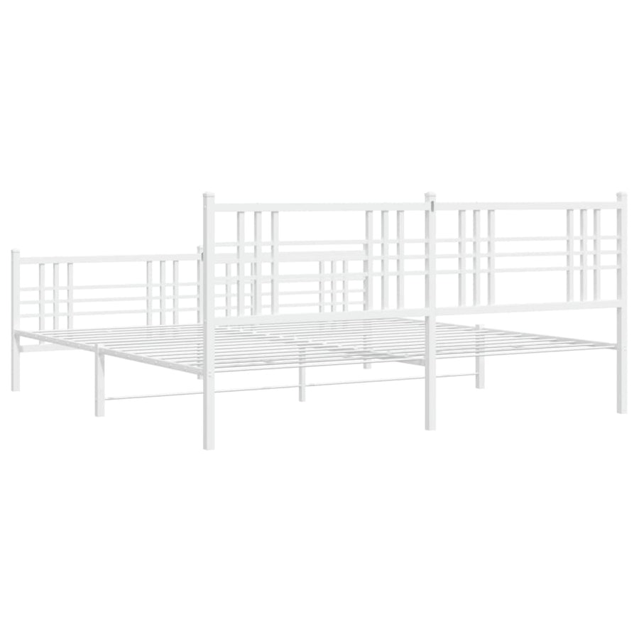 Bedframe met hoofd- en voeteneinde metaal wit 180x200 cm