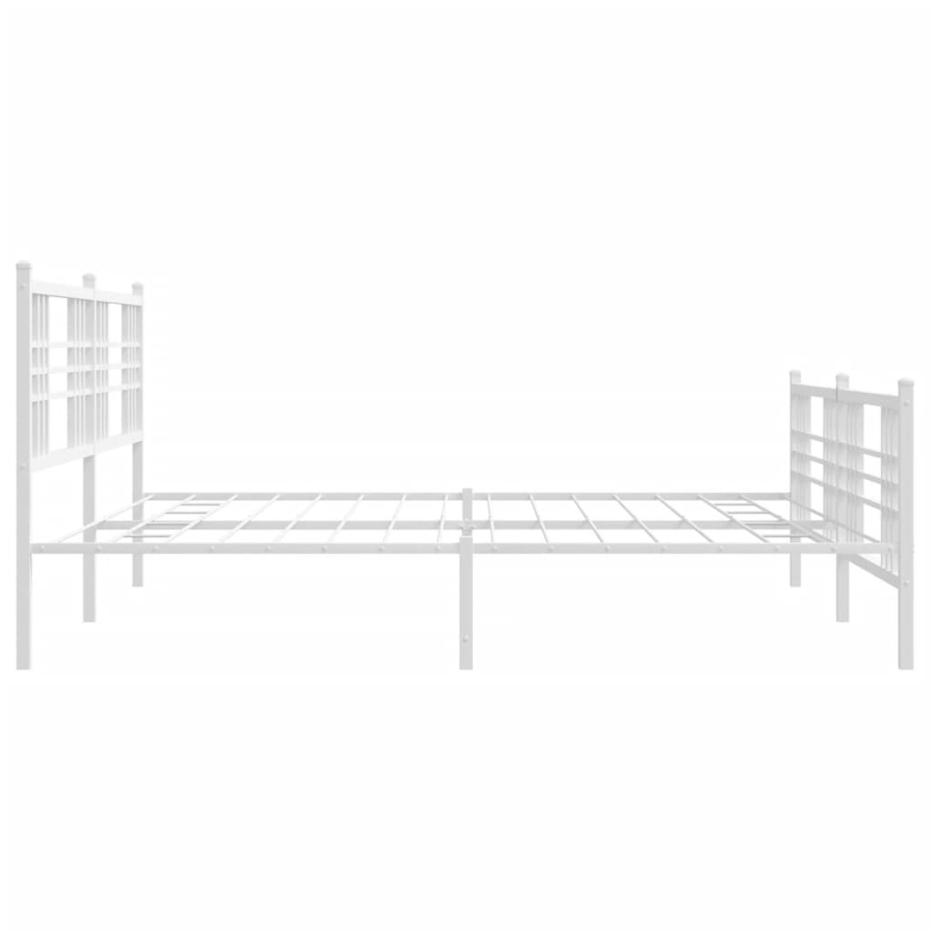 Bedframe met hoofd- en voeteneinde metaal wit 183x213 cm