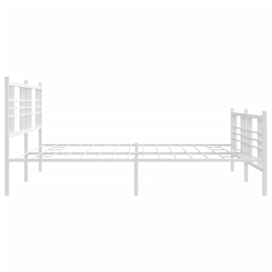 Bedframe met hoofd- en voeteneinde metaal wit 183x213 cm