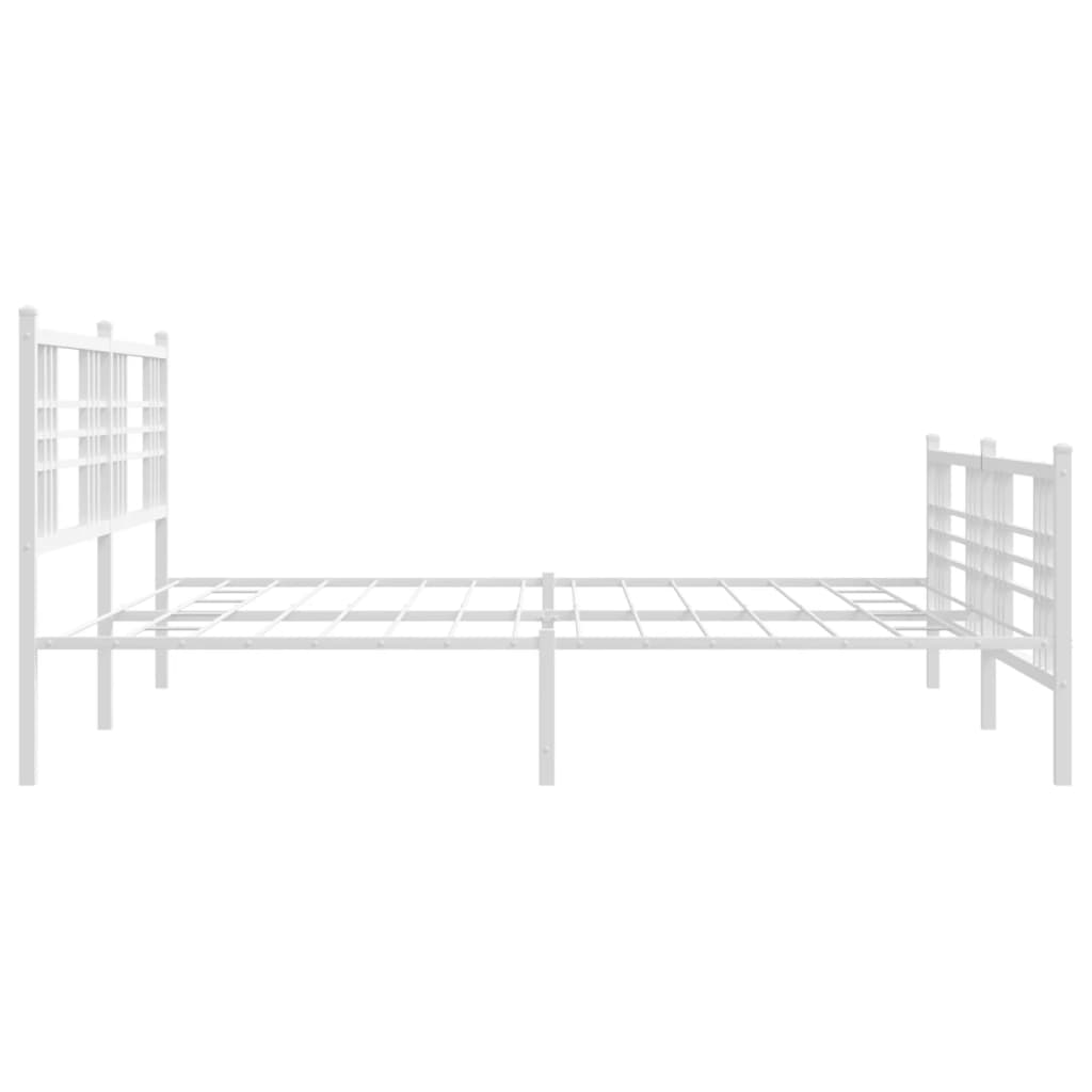 Bedframe met hoofd- en voeteneinde metaal wit 193x203 cm