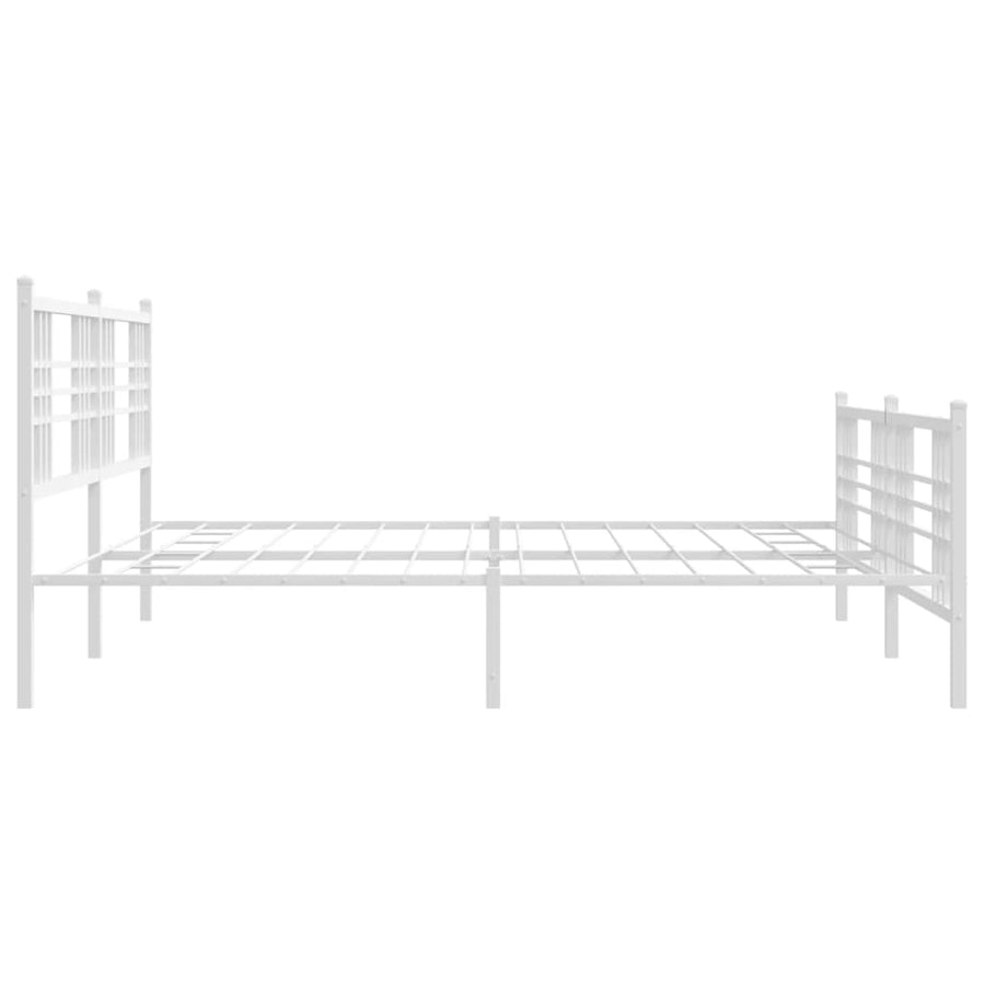 Bedframe met hoofd- en voeteneinde metaal wit 193x203 cm