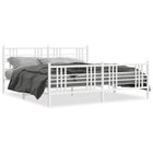 Bedframe met hoofd- en voeteneinde metaal wit 200x200 cm