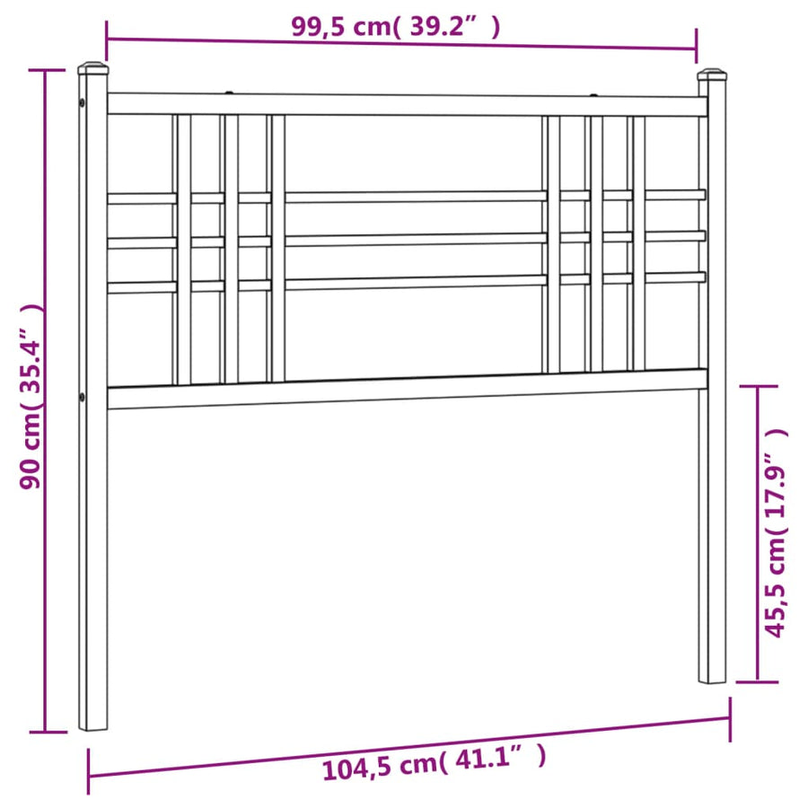 Hoofdbord 100 cm metaal wit